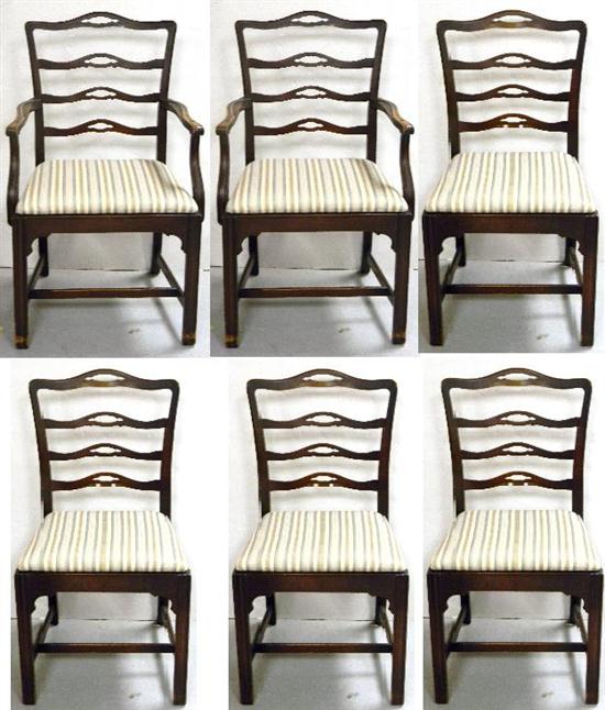 Set of six Chippendale style dining