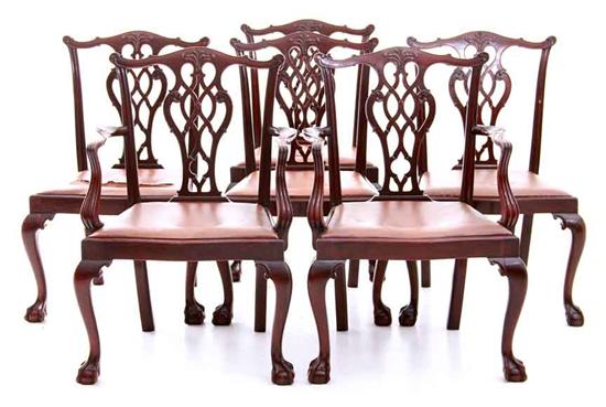 Set of six Chippendale style