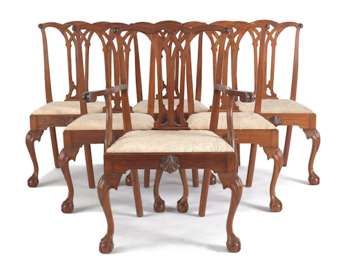 Set of six Chippendale style