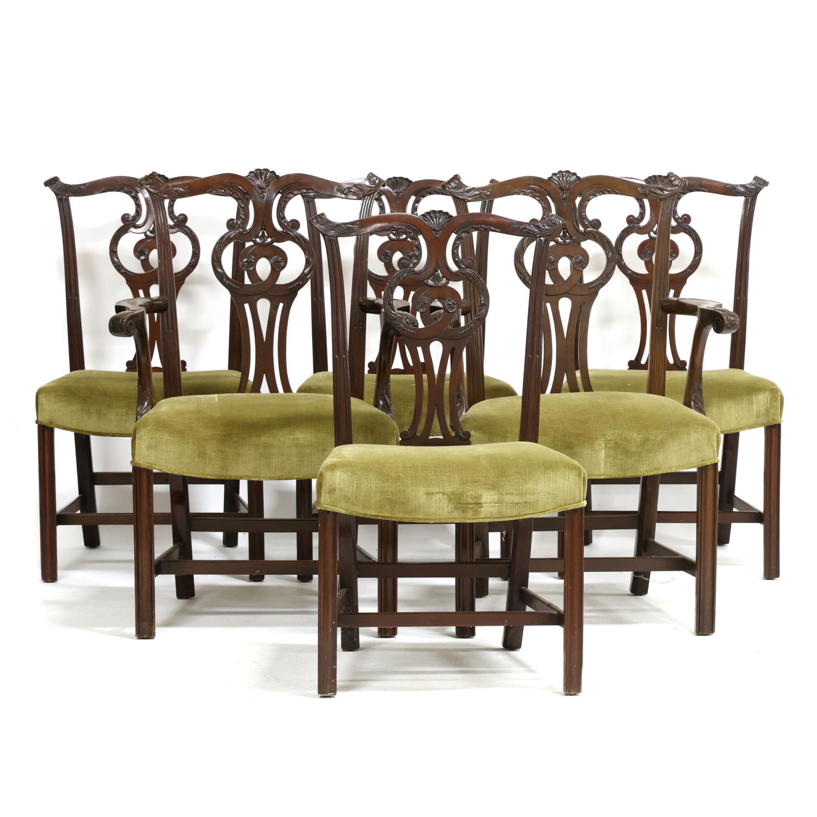 SET OF SIX CHIPPENDALE STYLE CARVED