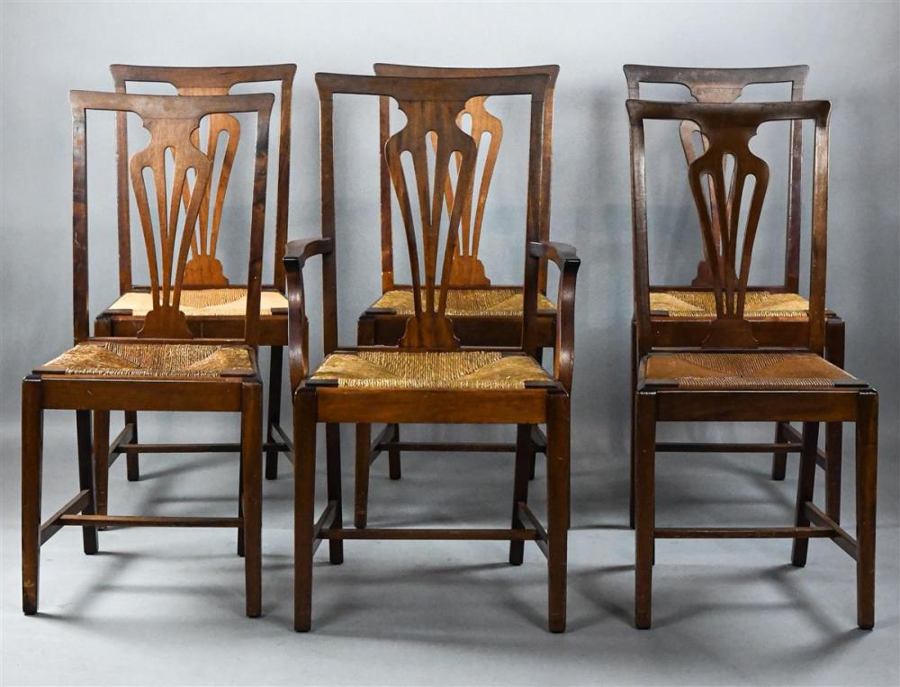 SET OF SIX CHIPPENDALE STYLE RUSH