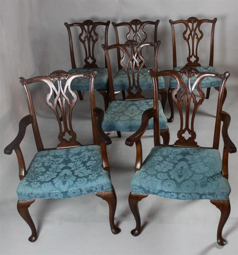 SET OF SIX CHIPPENDALE STYLE CARVED