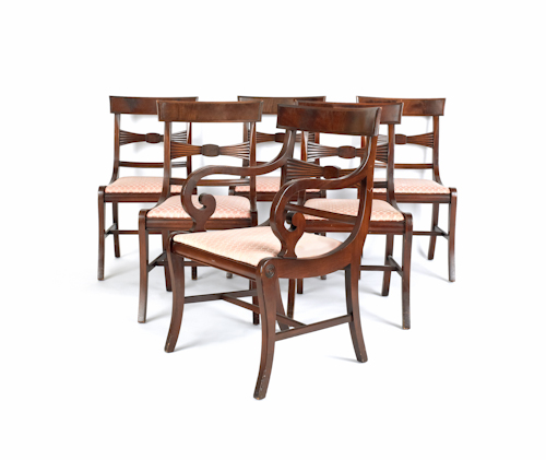 Set of six classical style mahogany