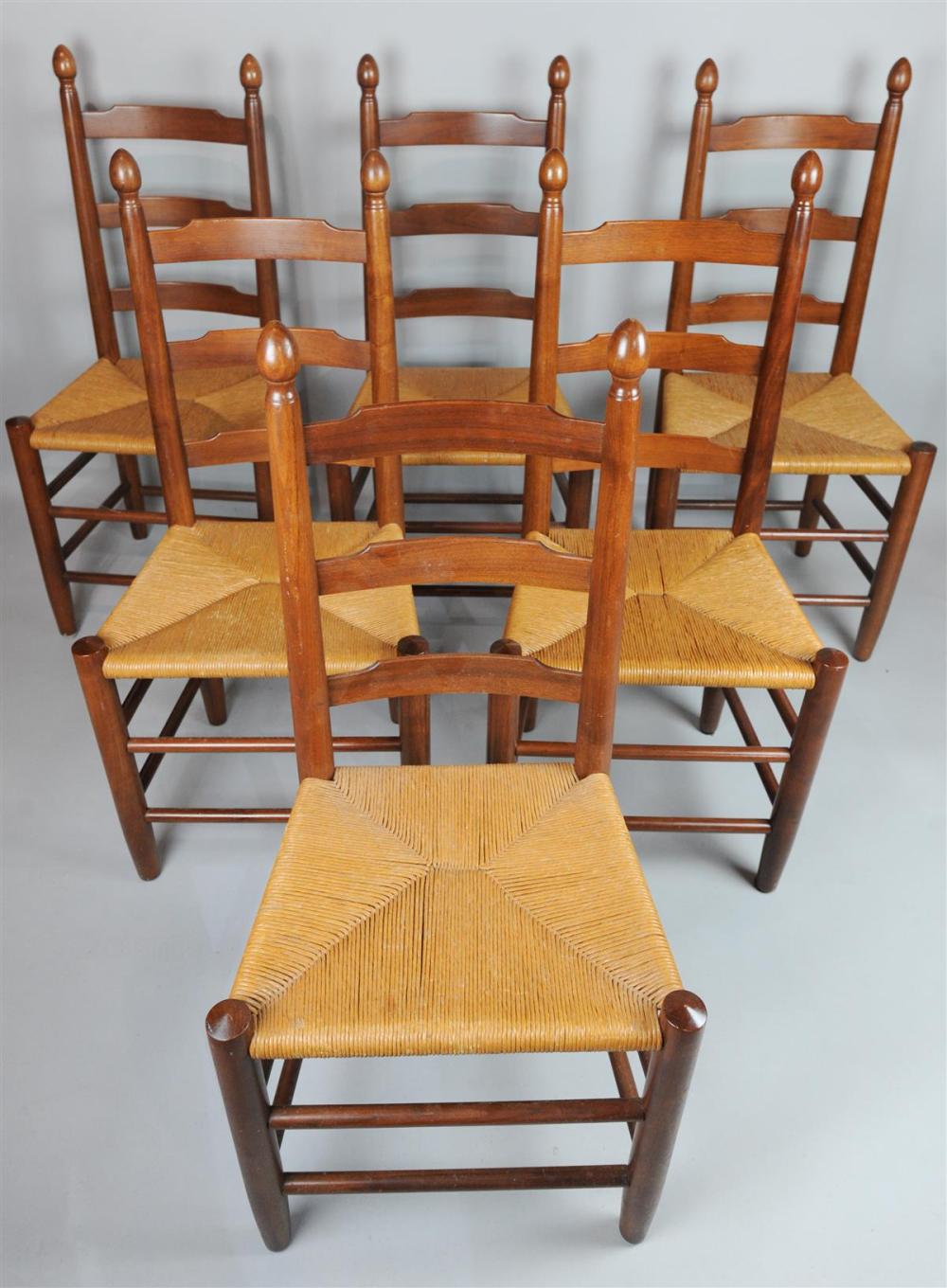 SET OF SIX CLORE LADDERBACK SIDE