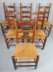 SET OF SIX CLORE LADDERBACK SI