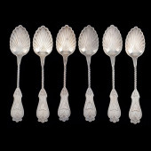 SET OF SIX COIN SILVER TEASPOO