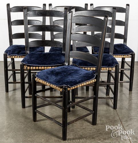 SET OF SIX CONTEMPORARY PAINTED
