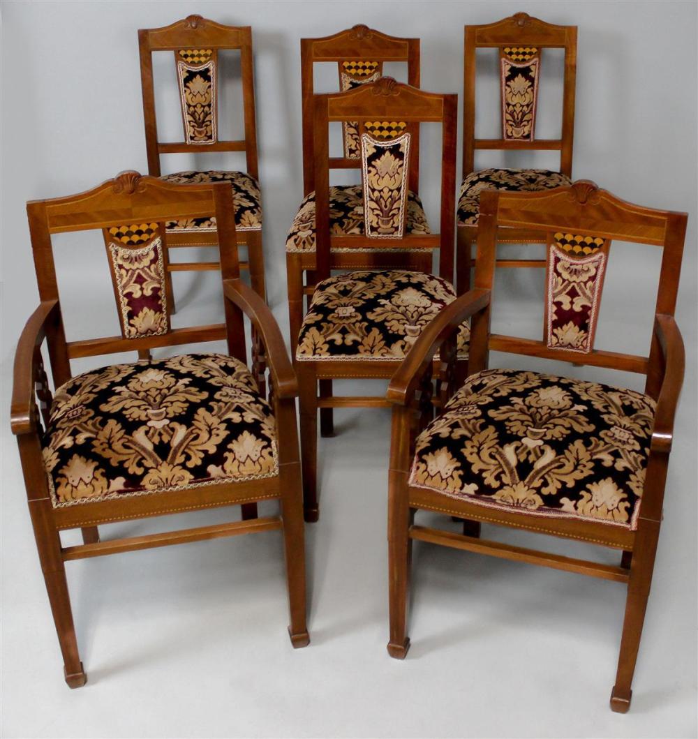 SET OF SIX CONTINENTAL INLAID FADED