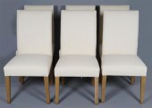 SET OF SIX CREAM DINING CHAIRS