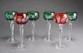 SET OF SIX CUT COLORED TO CLEA