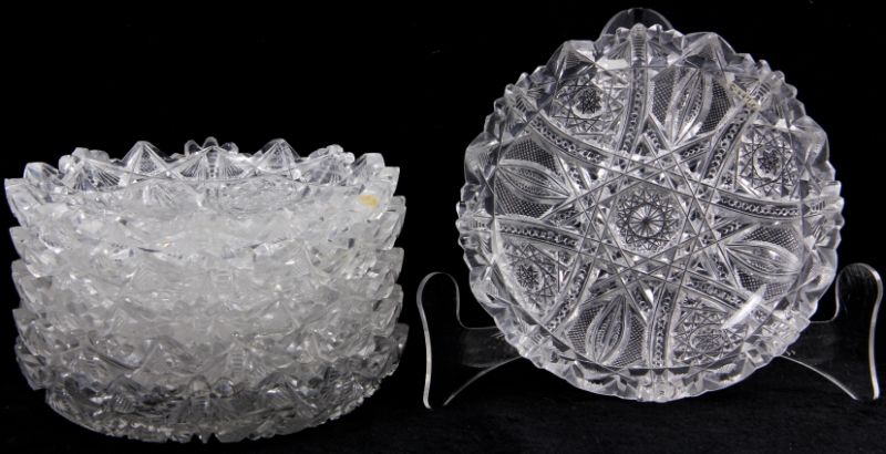 Set of Six Cut Glass Dessert