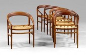 Set of six Danish modern armch