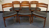 SET OF SIX DANISH TEAK AND BLA
