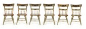 ***SET OF SIX DECORATED CHAIRS