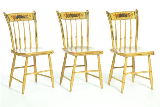 SET OF SIX DECORATED SIDE