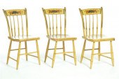 SET OF SIX DECORATED SIDE CHAI
