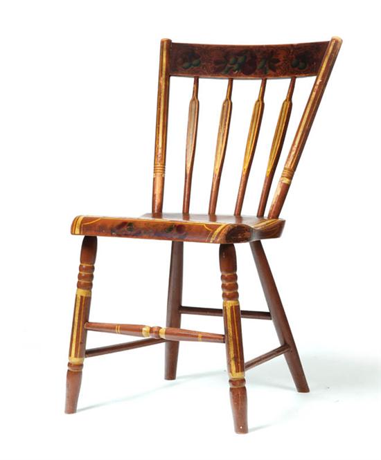 SET OF SIX DECORATED WINDSOR