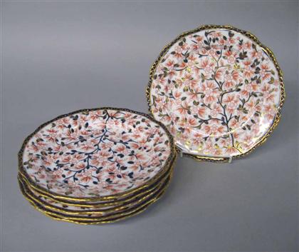 Set of six Derby porcelain luncheon