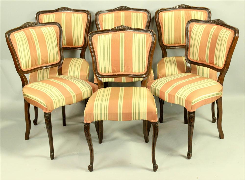SET OF SIX DINING CHAIRS WITH