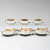 SET OF SIX DIOR PORECELAIN TEA