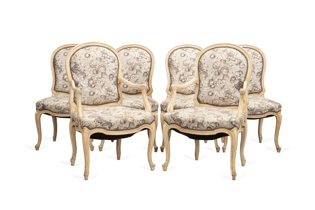 SET OF SIX DISTRESSED LOUIS XV