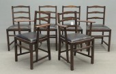 Set of six English ladderback