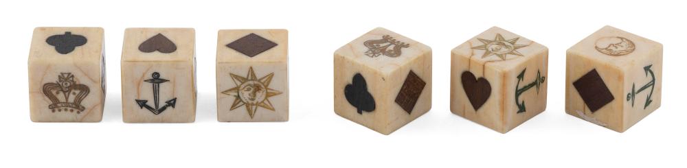 * SET OF SIX ENGRAVED AND INLAID