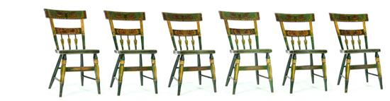SET OF SIX FANCY WINDSOR CHAIRS. 