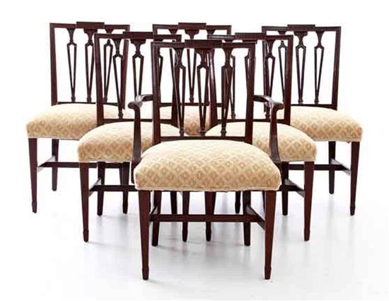 Set of six Federal style carved