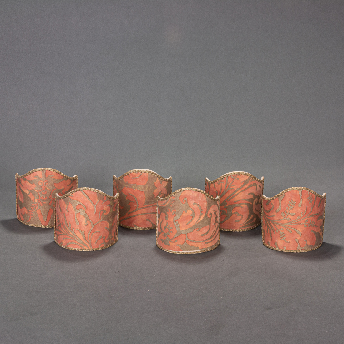 SET OF SIX FORTUNY SILK AND