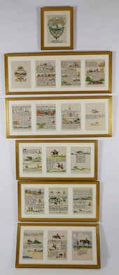 SET OF SIX FRAMED TONY SARG'S