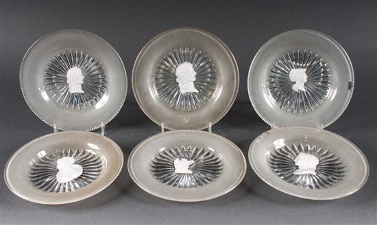Set of six French probably Baccarat
