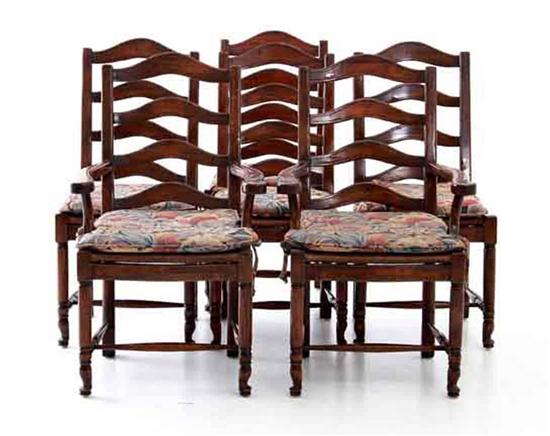 Set of six French Provincial walnut