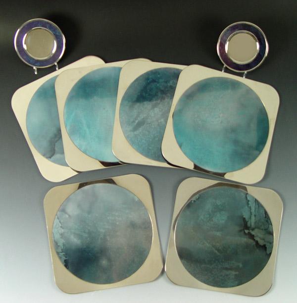 SET OF SIX FRENCH SERVICE PLATES BY