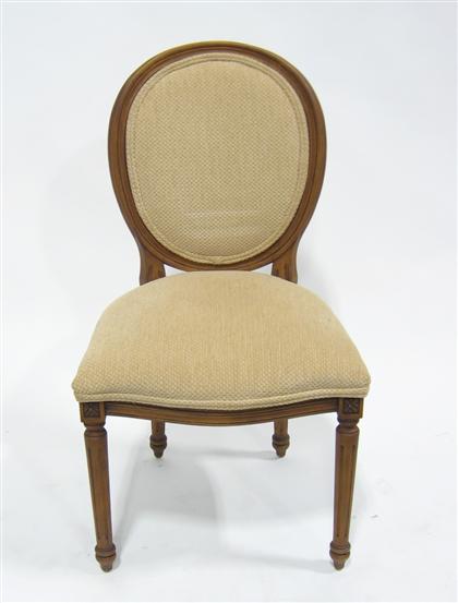 Set of six French walnut dining