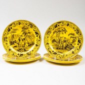 SET OF SIX FRENCH YELLOWARE DE