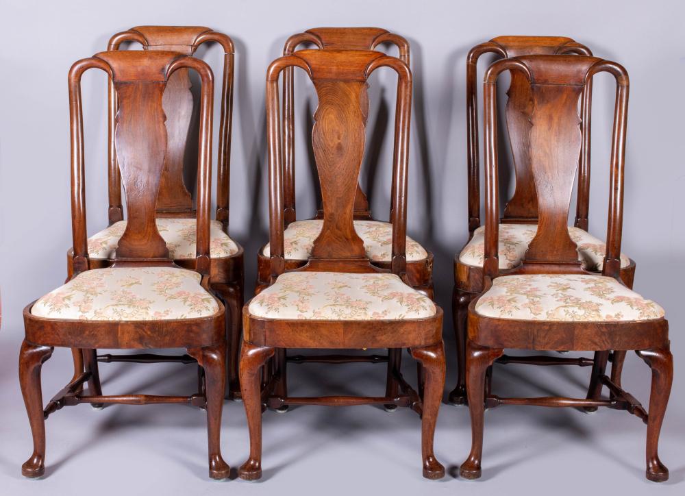 SET OF SIX GEORGE I WALNUT DINING