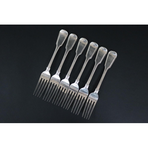 Set of six George IV hallmarked