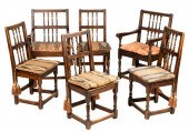 SET OF SIX GEORGIAN OAK CHAIRS
