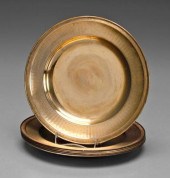 Set of six gilt silver plates,