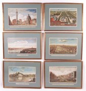 SET OF SIX HAND COLORED ENGRAV