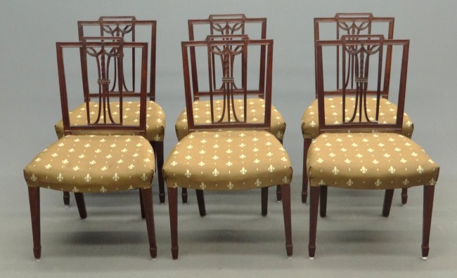 Set of six Hepplewhite style carved