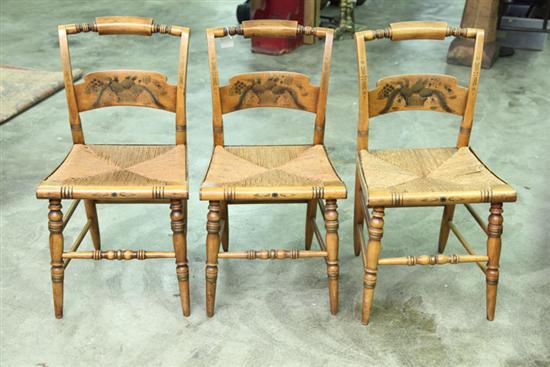 SET OF SIX HITCHCOCK CHAIRS. Blonde