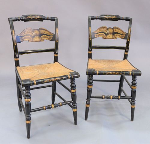SET OF SIX HITCHCOCK CHAIRS,