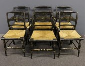 Set of six Hitchcock stenciled