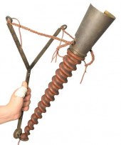 SET OF SIX IRON AND WOOD BRUTA
