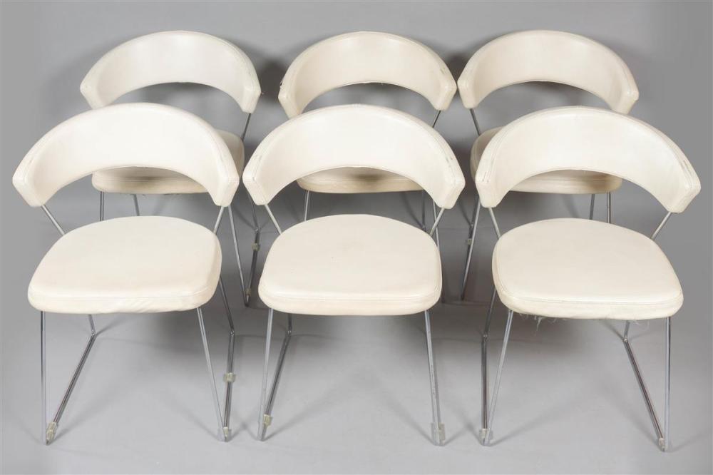 SET OF SIX ITALIAN CHROMED CHAIRS