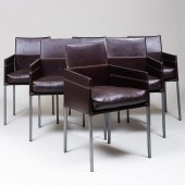 SET OF SIX KFF BROWN LEATHER A