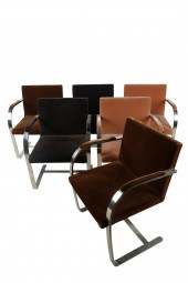 SET OF SIX KNOLL CHROME ARMCHA