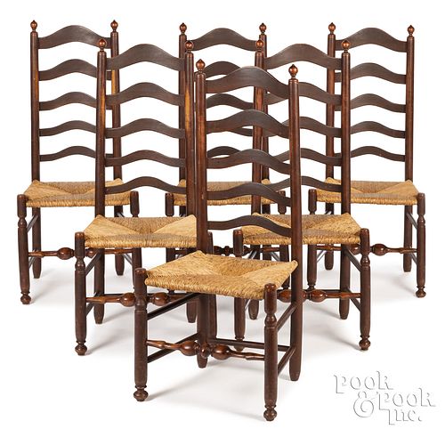 SET OF SIX LADDERBACK DINING